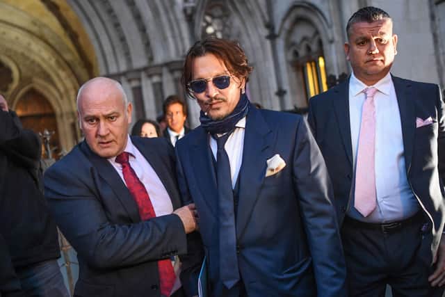 Johnny Depp is seen leaving the Royal Courts of Justice on February 26, 2020 in London, England. The Hollywood actor is suing The Sun newspaper over claims he beat up his ex-wife Amber Heard picture: GettyImages