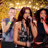 Coldplay, Dua Lipa and SZA are among the names on the Pyramid Stage at Glastonbury this year who are also performing shows outside of Worthy Farm - to the delight of those who missed out on tickets (Credit: Getty Images)