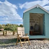 The pretty hut on Findhorn beach