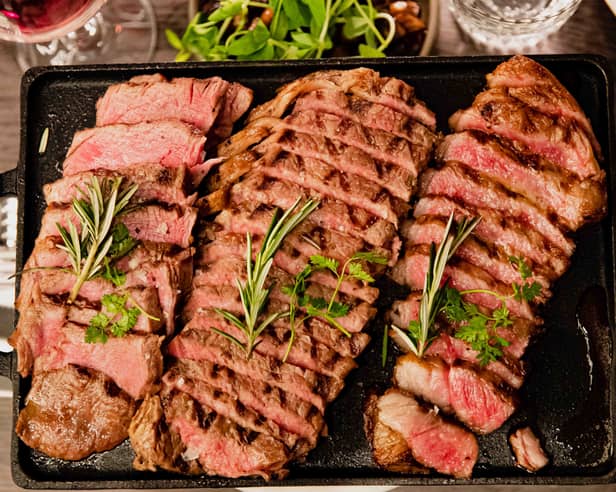 The steaks that are served for the all-you-can-eat Sunday roast. Credit: KöD London