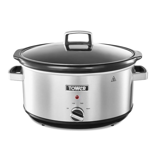Tower 3.5L Stainless Steel Slow Cooker - Silver