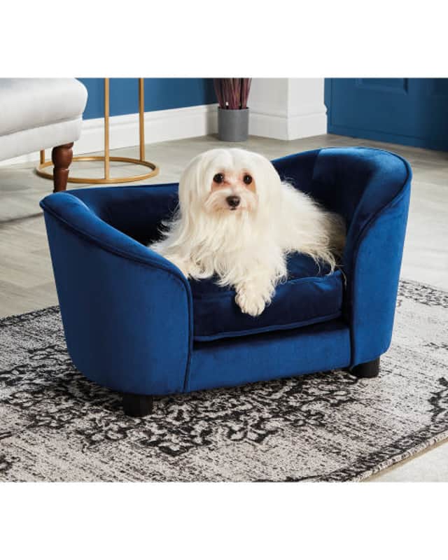 <p>Small Navy Pet Sofa Bed</p>