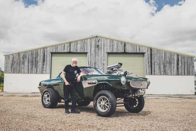 2021 Hot Wheels Legends Tour winner Lee Johnstone with his 1969 Volvo P1800  