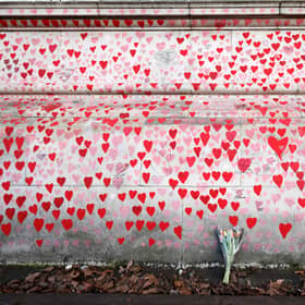 The Covid Memorial Wall in London.