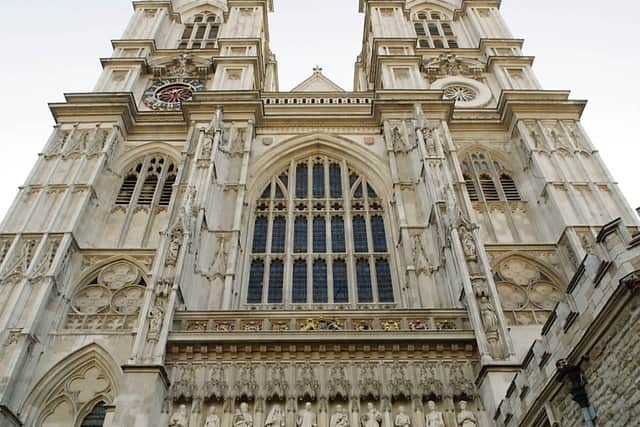 Picture shows the West Door of Westminster Abbey.