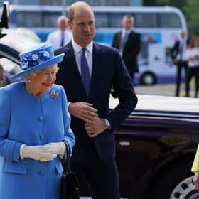 The late Queen Elizabeth with her grandson Prince William.