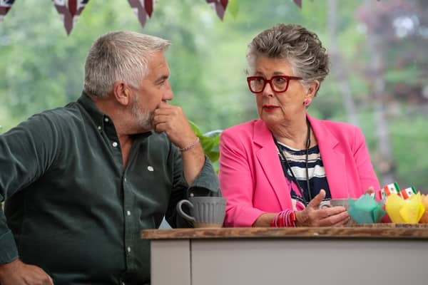 Paul Hollywood and Prue Leith on The Great British Bake Off. Image: Mark Bourdillon