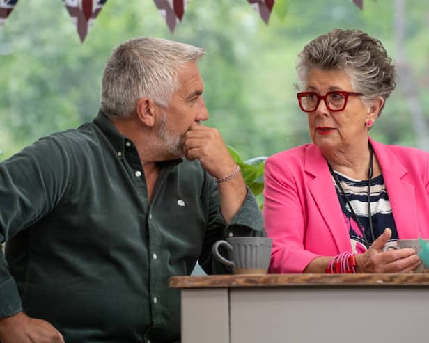 Paul Hollywood and Prue Leith on The Great British Bake Off. Image: Mark Bourdillon