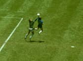 Maradona scored both goals in the famous Quarter Final against England in the 1986 Mexico World Cup. 