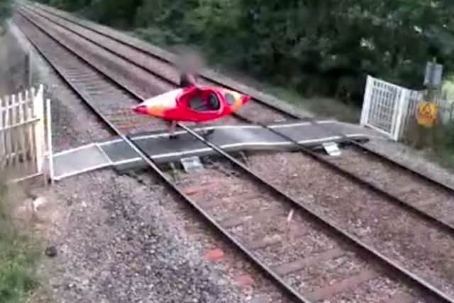 CCTV footage released by Network Rail capturing some of the reckless behaviour at a popular level crossing.