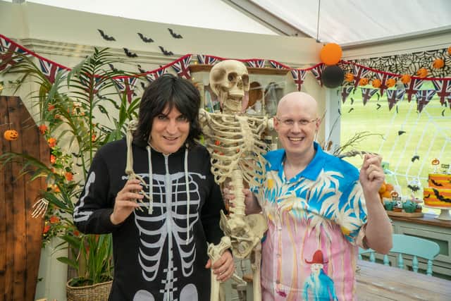 The Great British Bake Off hosts Noel Fielding and Matt Lucas during Halloween Week.