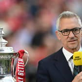 Gary Lineker at the FA Cup semi-final in April 2022