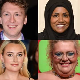 Joe Lycett, Nadiya Hussain, Amelia Dilmoldenberg and Jayde Adams are among the favourites to host Bake Off 2023. Pics: Getty Images.