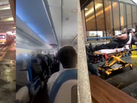 A video filmed shortly after landing shows the cabin in disarray, with debris strewn across the aisle and passengers wearing oxygen masks. 