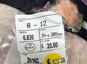 One of the expensive turkeys for sale in Morrisons that have had shoppers double take as the birds cost more than a flight to Turkey. 