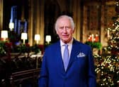  In this image released on December 23, King Charles III is seen during the recording of his first Christmas broadcast in the Quire of St George's Chapel at Windsor Castle, on December 13, 2022 in Windsor, England. (Photo by Victoria Jones - Pool/Getty Images)