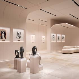 Art gallery pictured in the $40 million luxury underground bunker.