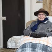 Ivor Gardner, a 103-year-old WW2 veteran who has spent the winter without heating after an energy left him without a working meter is keeping warm - under tea towels and wearing oven gloves.