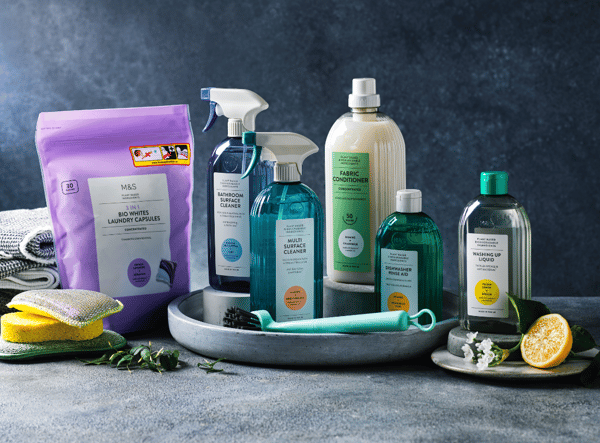 The new ‘No Marks, Just Sparks’ cleaning range is available to buy in M&S stores now.
