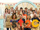 Pictured is the Celebrity GBBO line-up for 2023. Back Row - Ellie Taylor, Joe Thomas, Paddy McGuinness, Coleen Nolan, Tom Daley, Adele Roberts. Lucy Beaumont, David Morrissey. Middle Row - Tim Key, Jessica Hynes, Gemma Collins, AJ Odudu, Mike Wozniak, Judi Love, Deborah Meaden, Jay Blades. Front Row - Rose Matafeo, David Schwimmer, Jesy Nelson, Tom Davis. Pic: Channel 4