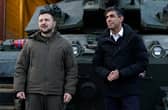 Prime Minister Rishi Sunak and Ukrainian President Volodymyr Zelensky visit a a military facility