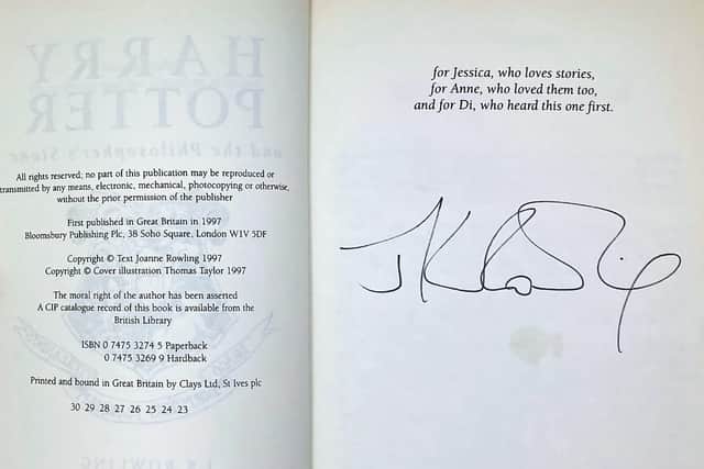 JK Rowling’s signature in the Potter books