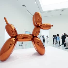 A woman accidentally destroyed a Jeff Koons glass sculpture believing it to be a balloon dog.