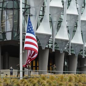 US Embassy in London in 2018. (Photo by Leon Neal/Getty Images)