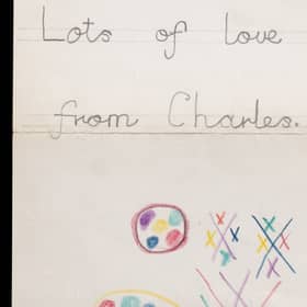 The touching note from the future King was in a folder along with other royal letters which had been lying in a cardboard box for more than 40 years. (SWNS)