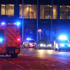  Emergency services arrive  close to the Manchester Arena on May 23, 2017. (Photo by Dave Thompson/Getty Images)