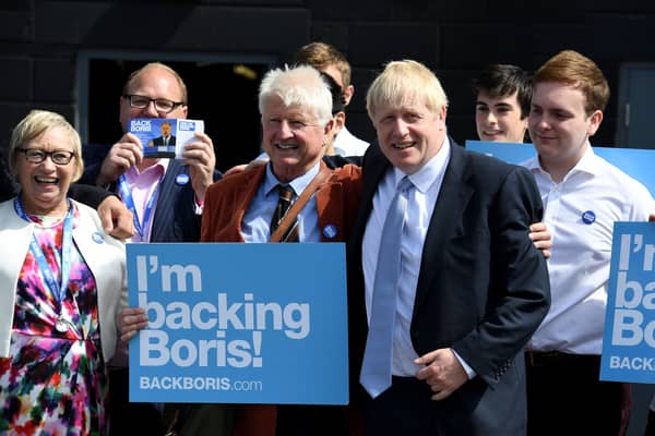Boris Johnson - then a Conservative leadership candidate - his father Stanley Johnson in 2019 (Photo: Finnbarr Webster/Getty Images)
