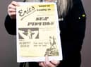 Claire Howell, music memorabilia consultant at Hansons Auctioneers, with the Sex Pistols poster.  