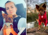 Sofie Hawkins and her dog, Harleigh.