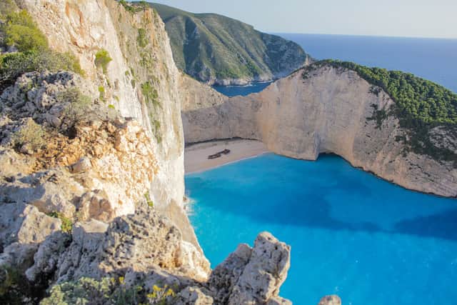 Katakolo, one of the filming locations of Triangle of Sadness, is accessible in just over two hours by ferry and car making it the perfect day trip from Zante.