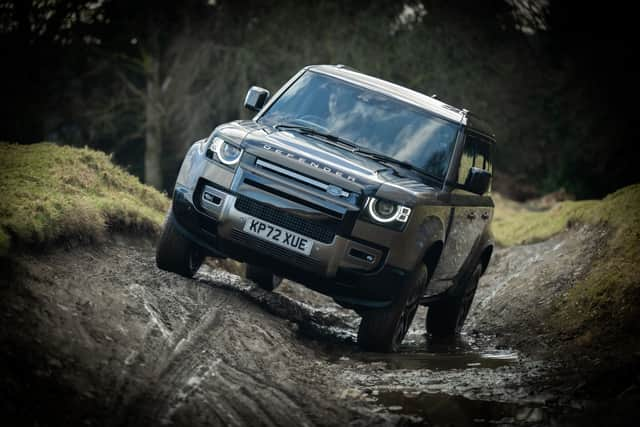 Steven Chisholm driving the Land Rover Defender 110