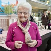 A 93-year-old great-great-gran who has a British Empire Medal (BEM) for her knitting has since created a massive 6ft Buckingham Palace out of wool.