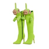 Christian Cowan's latest footwear are a homage to Dipsy -  the bright green character from the 90s children's show.