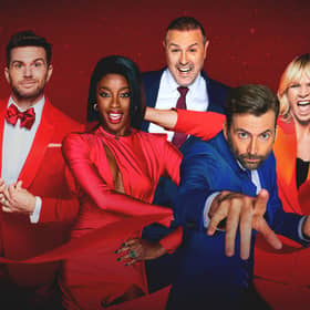 Comic Relief - Red Nose Day 2023,17-02-2023,Joel Dommett, AJ Odudu, Paddy McGuinness, David Tennant, Zoë Ball,BBC/Comic Relief,Nicky Johnston