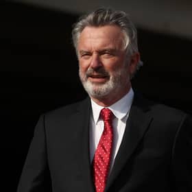 Sam Neill attends the state memorial service for the late former Australian prime minister Bob Hawke