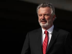Sam Neill attends the state memorial service for the late former Australian prime minister Bob Hawke