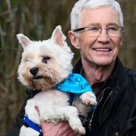  Paul O’Grady during a visit to the Battersea Brand Hatch Centre.