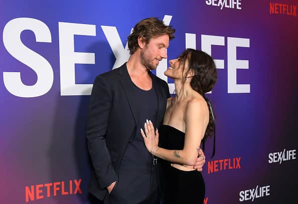 Adam Demos and Sarah Shahi attend Netflix’s “Sex/Life” Season 2 Special Screening at the Roma Theatre at Netflix (Photo by Charley Gallay/Getty Images for Netflix)