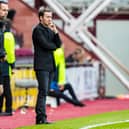 Ian Cathro on the Hearts touchline during a League Cup match against Dunfermline in July, 2017.