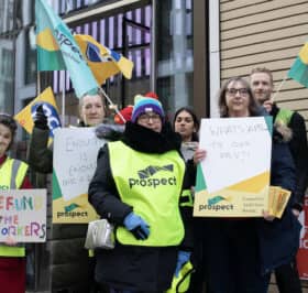 Prospect members on a picket line (Photo: Prospect)