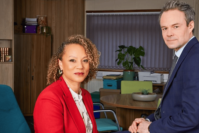 Angela Griffin and Jamie Glover as Kim Campbell and Andrew Treneman