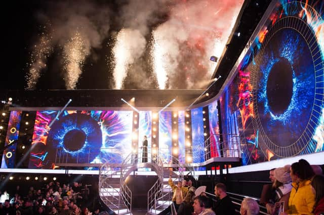 Emma Willis during the Big Brother Final 2018 at Elstree Studios on November 05, 2018 in Borehamwood, England. (Photo by Jeff Spicer/Getty Images)