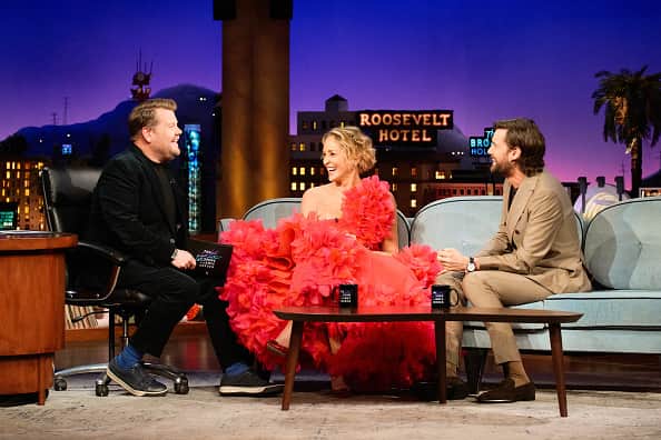 he Late Late Show with James Corden with guests Sharon Stone and Jack Whitehall. (Photo by Terence Patrick/CBS via Getty Images)