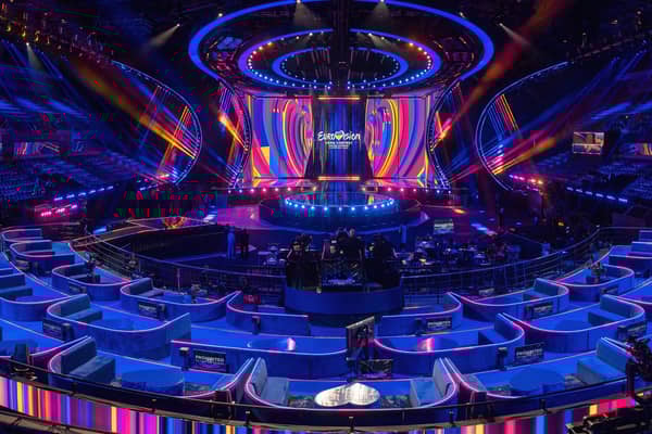 The Eurovision stage. Image: BBC