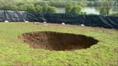 Sinkhole which has opened up above HS2 work in Buckinghamshire