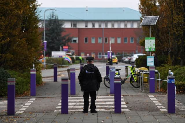 A police officer stands guard outside the Women's Hospital in Liverpool (Photo: PAUL ELLIS/AFP via Getty Images)